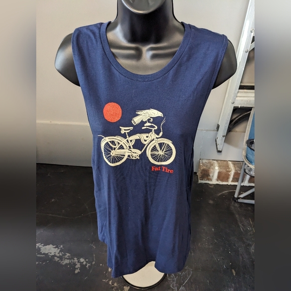 Women's Medium Navy New Belgium Fat Tire Tank Top - Picture 1 of 3